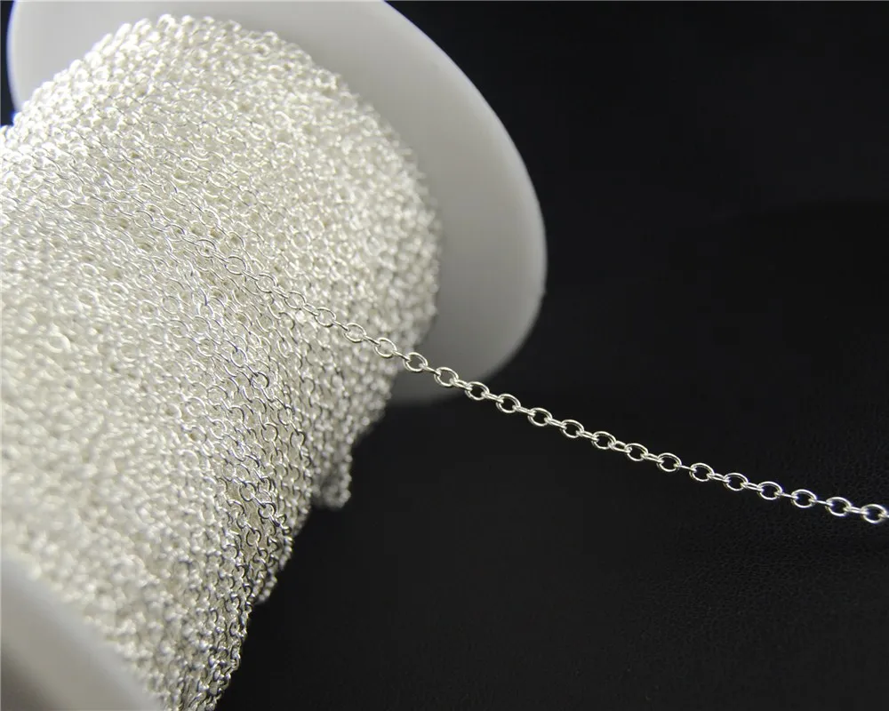 16ft 2mm Silver Color plated Oval Link Round Cable Chain DIY Jewelry Findings And Component C80
16ft 2mm Silver Color plated Oval Link Round Cable Chain DIY Jewelry Findings And Component C80