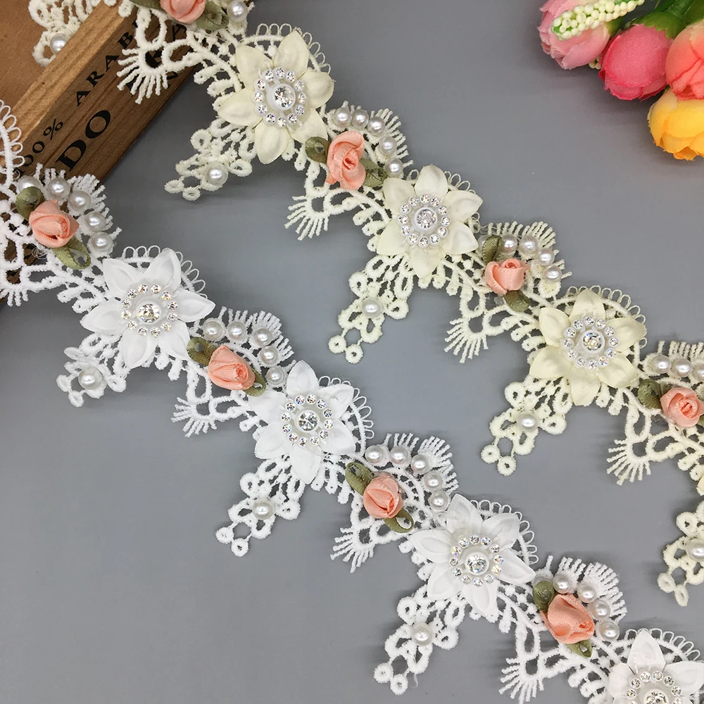 1 yd Pearl Diamond Lace Flower For Dress Fring Ribbon Lace Trim DIY Wedding Embroidered Handmade Patchwork Sewing Supplies Craft
1 yd Pearl Diamond Lace Flower For Dress Fring Ribbon Lace Trim DIY Wedding Embroidered Handmade Patchwork Sewing Supplies Craft