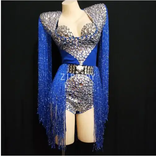 Fashion Blue Red Big Rhinestones Tassel Bodysuit Bra Women's Celebrate Outfit DJ Women Singer Show Nightclub Costume Clothes
Fashion Blue Red Big Rhinestones Tassel Bodysuit Bra Women's Celebrate Outfit DJ Women Singer Show Nightclub Costume Clothes