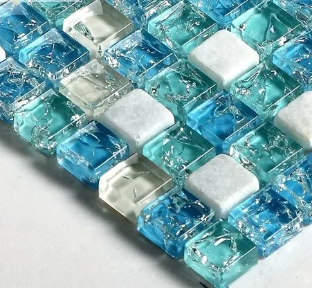 Snow White Marble Stone Blue crystal glass mosaic tile Kitchen backslash bathroom living room background stair decoration
Snow White Marble Stone Blue crystal glass mosaic tile Kitchen backslash bathroom living room background stair decoration