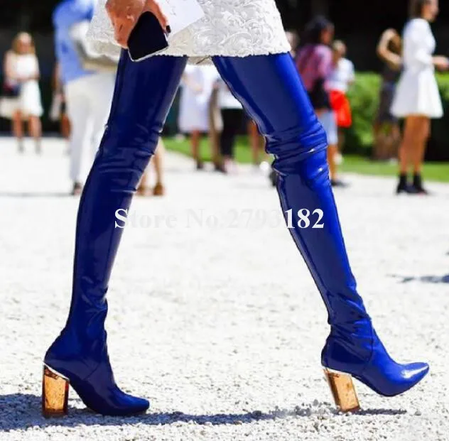 2018 Spring New Fashion Blue PVC Over Knee Blue Transparent Chunky Heel Boots Sexy Bandage Thick Crystal Long Boots Real Photo
2018 Spring New Fashion Blue PVC Over Knee Blue Transparent Chunky Heel Boots Sexy Bandage Thick Crystal Long Boots Real Photo