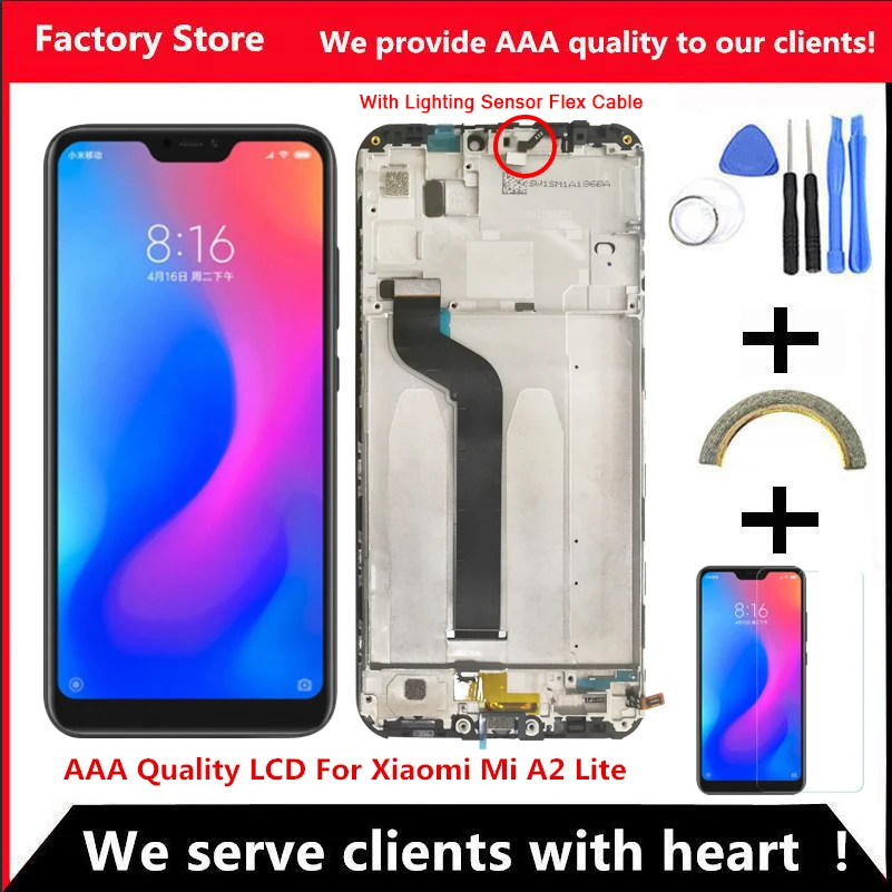 ЖК-дисплей 5,84 дюйма AAA качества IPS + рамка для Xiaomi Mi A2 Lite, Замена ЖК-экрана для Redmi 6 Pro, разрешение 2280*1080
ЖК-дисплей 5,84 дюйма AAA качества IPS + рамка для Xiaomi Mi A2 Lite, Замена ЖК-экрана для Redmi 6 Pro, разрешение 2280*1080