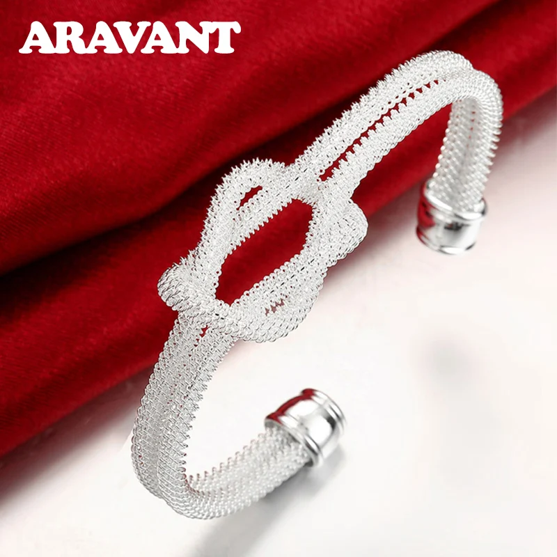 925 Silver Simple Knot Weave Open Cuff Bracelets Bangle For Women Fashion Jewelry
925 Silver Simple Knot Weave Open Cuff Bracelets Bangle For Women Fashion Jewelry