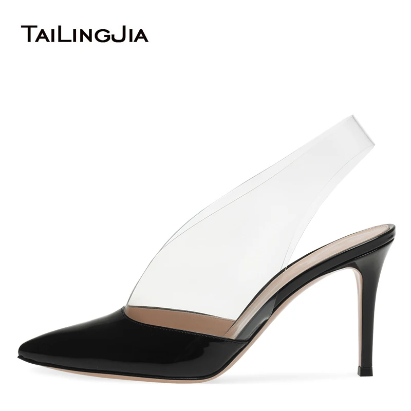 Fashion Women Black Heels Womens Party Shoes Woman High Heel Pointed Toe Ladies Slingback Pumps PVC Female Big Size Court Shoes
Fashion Women Black Heels Womens Party Shoes Woman High Heel Pointed Toe Ladies Slingback Pumps PVC Female Big Size Court Shoes