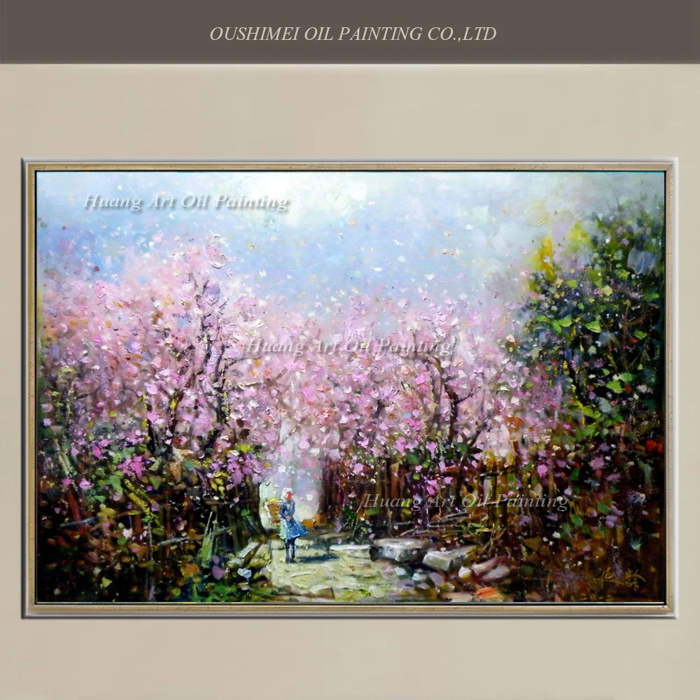 New Handmade Peach Garden Painting Pink Landscape Oil Painting Wall Art for Living Room Decor Modern Scenery Paintings
New Handmade Peach Garden Painting Pink Landscape Oil Painting Wall Art for Living Room Decor Modern Scenery Paintings