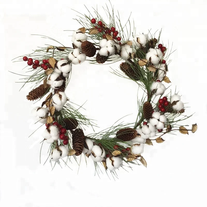 1pc/lot 20 Inch Decorative Dried Cotton Wreath with Red Berry and Pinecone Free Shipping
1pc/lot 20 Inch Decorative Dried Cotton Wreath with Red Berry and Pinecone Free Shipping