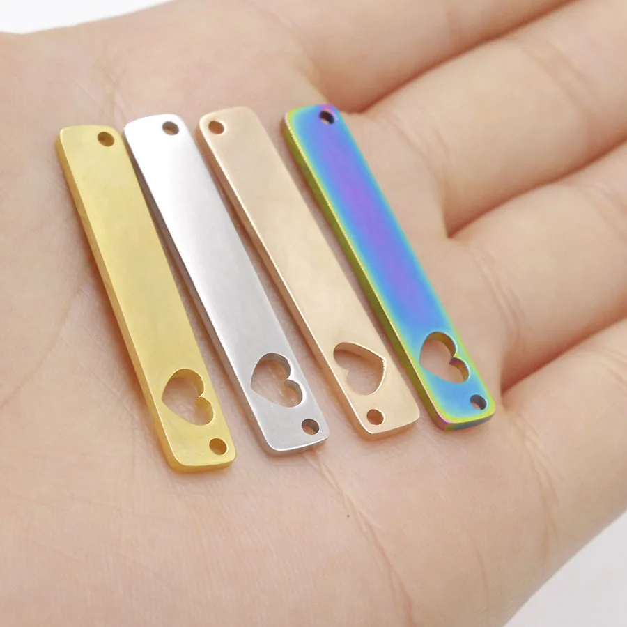 50pcs 6*35mm Gold Color Stainless Steel Heart Long Bar Connector charm Strip pendant For Necklace DIY Handmade Jewelry Making
50pcs 6*35mm Gold Color Stainless Steel Heart Long Bar Connector charm Strip pendant For Necklace DIY Handmade Jewelry Making