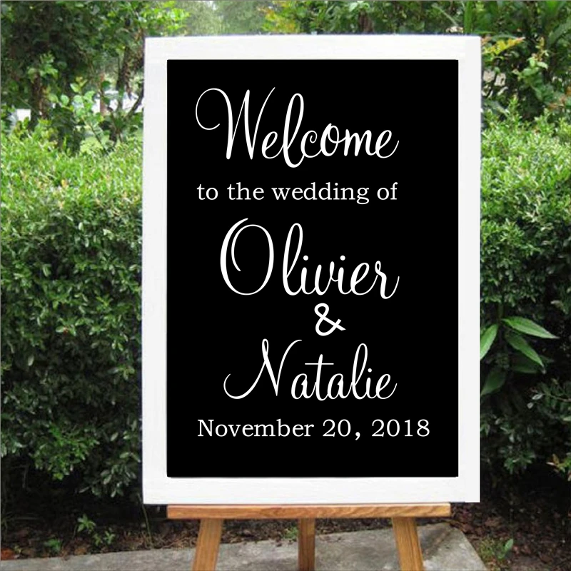Personalized Wedding Welcome Sign Custom Name And Date Wedding Removable Waterproof Vinyl Wedding Decoration H740
Personalized Wedding Welcome Sign Custom Name And Date Wedding Removable Waterproof Vinyl Wedding Decoration H740