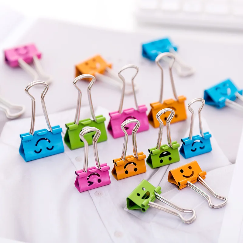 Binder Clip Colors Smile Metal Clip Bookmark Organizer for Paper Document School Office Accessories Supplies 1.9CM 2.5CM
Binder Clip Colors Smile Metal Clip Bookmark Organizer for Paper Document School Office Accessories Supplies 1.9CM 2.5CM
