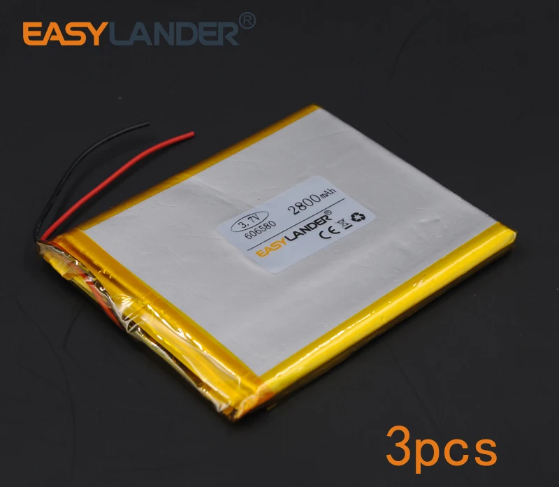 3 шт./лот 3,7 V 2800mAh 606580 литий-полимерный литий-ионный аккумулятор для Bluetooth ноутбука планшета ПК бытовой электроники 066580
3 шт./лот 3,7 V 2800mAh 606580 литий-полимерный литий-ионный аккумулятор для Bluetooth ноутбука планшета ПК бытовой электроники 066580