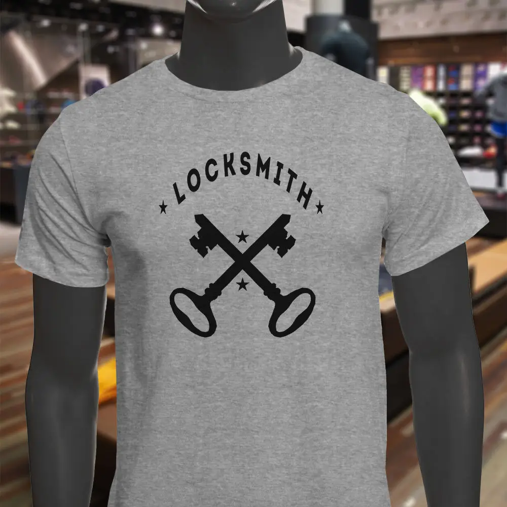 New 2019 Fashion T Shirt Men Casual T Shirt locksmith Keys Stars Handyman Worker Cutter Lock Mens Gray Tee Shirt
New 2019 Fashion T Shirt Men Casual T Shirt locksmith Keys Stars Handyman Worker Cutter Lock Mens Gray Tee Shirt