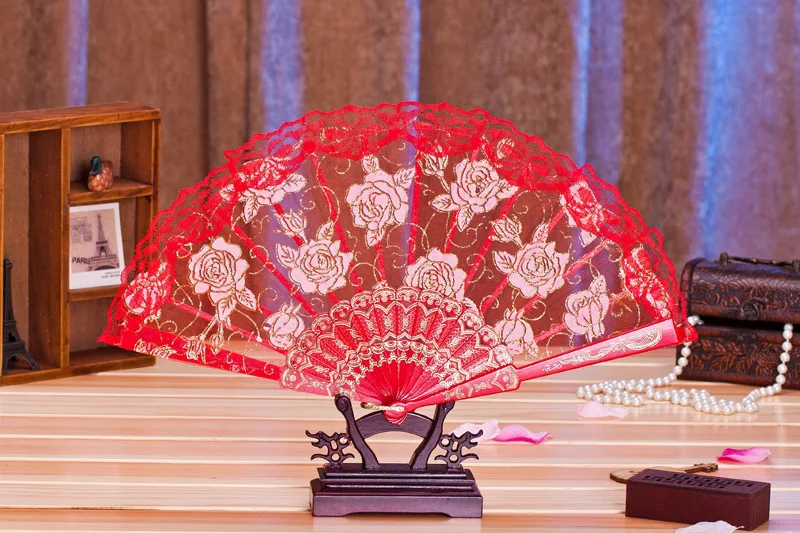 DHL 50pcs/lot Spanish style rose flower design plastic frame lace silk hand fan, Chinese craft folding fan ni229 
DHL 50pcs/lot Spanish style rose flower design plastic frame lace silk hand fan, Chinese craft folding fan ni229