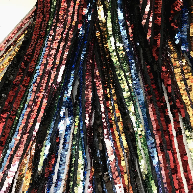 Heavy Duty Laminated Color Stripe Sequins Fabric Women Dress Material Mesh Gauze Glitter Textile Sewing Fabric 130x90cm
Heavy Duty Laminated Color Stripe Sequins Fabric Women Dress Material Mesh Gauze Glitter Textile Sewing Fabric 130x90cm