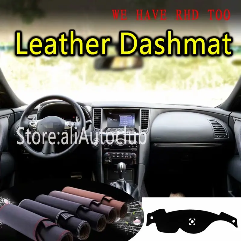 for Infiniti QX70 FX FX35 FX37 FX50 S51 2009 - 2017 Leather Dashmat Dashboard Cover Dash Carpet Custom Car Styling Sunshade
for Infiniti QX70 FX FX35 FX37 FX50 S51 2009 - 2017 Leather Dashmat Dashboard Cover Dash Carpet Custom Car Styling Sunshade