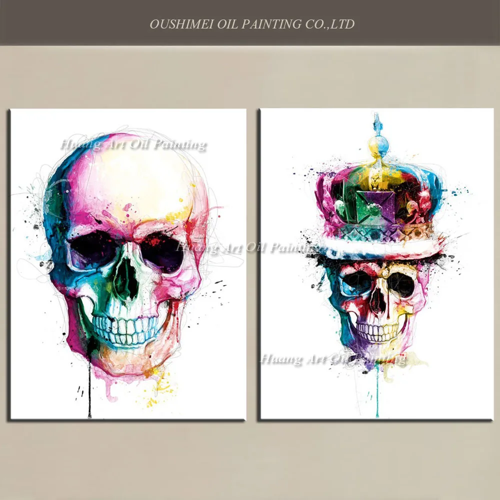 Hand Painted Modern Skeleton Oil Painting Decorative Picture Abstract Crown Hat Skull Painting On Canvas For Room Wall Decor
Hand Painted Modern Skeleton Oil Painting Decorative Picture Abstract Crown Hat Skull Painting On Canvas For Room Wall Decor