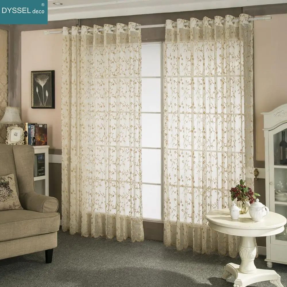 Retro Decorative Sheer Full Scallop Embroidery Gold White Floral American Style Window Curtain Grommet Top For Living Room
Retro Decorative Sheer Full Scallop Embroidery Gold White Floral American Style Window Curtain Grommet Top For Living Room