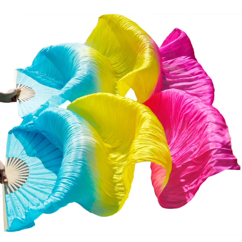 100% Natural Silk Belly Dance Silk Fans 1 Pair Belly Dance Props Silk Long Fans Handmade Hand Dyed Turquoise+Yellow+Rose Colors
100% Natural Silk Belly Dance Silk Fans 1 Pair Belly Dance Props Silk Long Fans Handmade Hand Dyed Turquoise+Yellow+Rose Colors