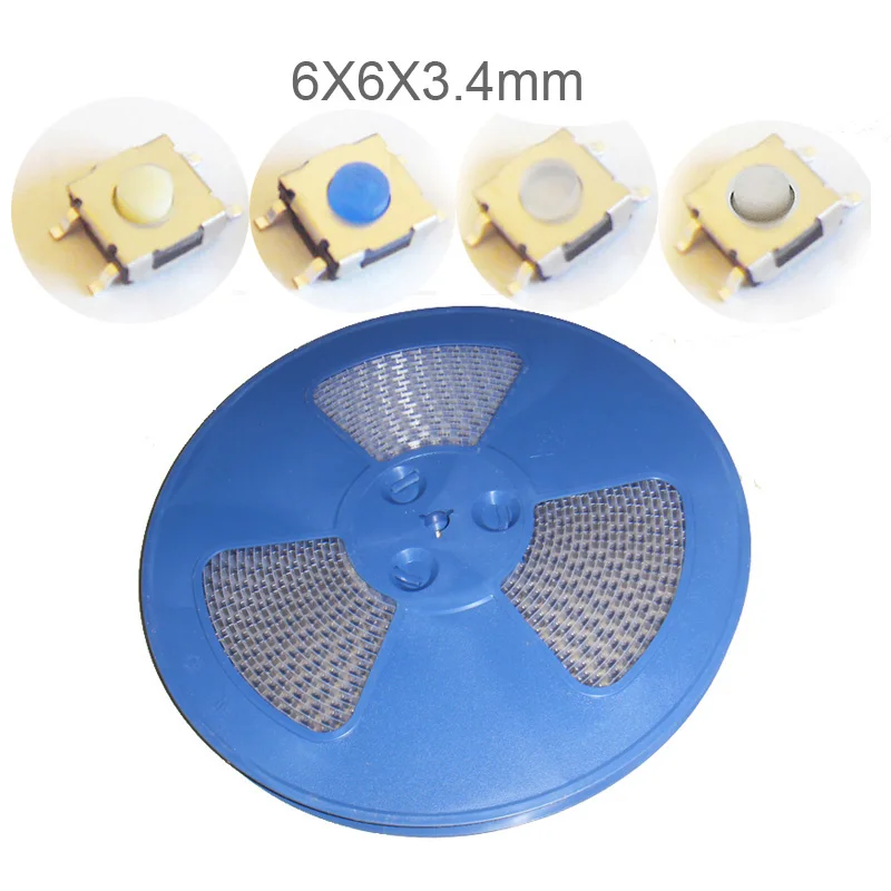 1500pcs/roller 6*6*3.4 mm SMD Silicone Waterproof Dustproof Switch Button 6x6x3.4
1500pcs/roller 6*6*3.4 mm SMD Silicone Waterproof Dustproof Switch Button 6x6x3.4