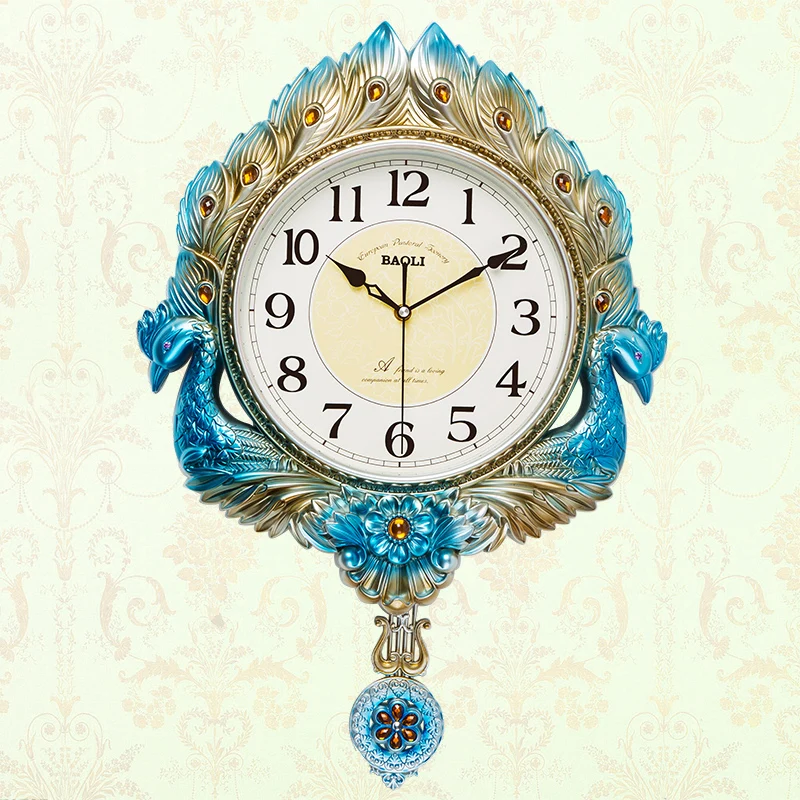 European Retro Swing Wall Clock Living Room Simple Wall Clock Bedroom Mute Peacock Quartz Wall Clocks Clocks Wall Home Decor
European Retro Swing Wall Clock Living Room Simple Wall Clock Bedroom Mute Peacock Quartz Wall Clocks Clocks Wall Home Decor