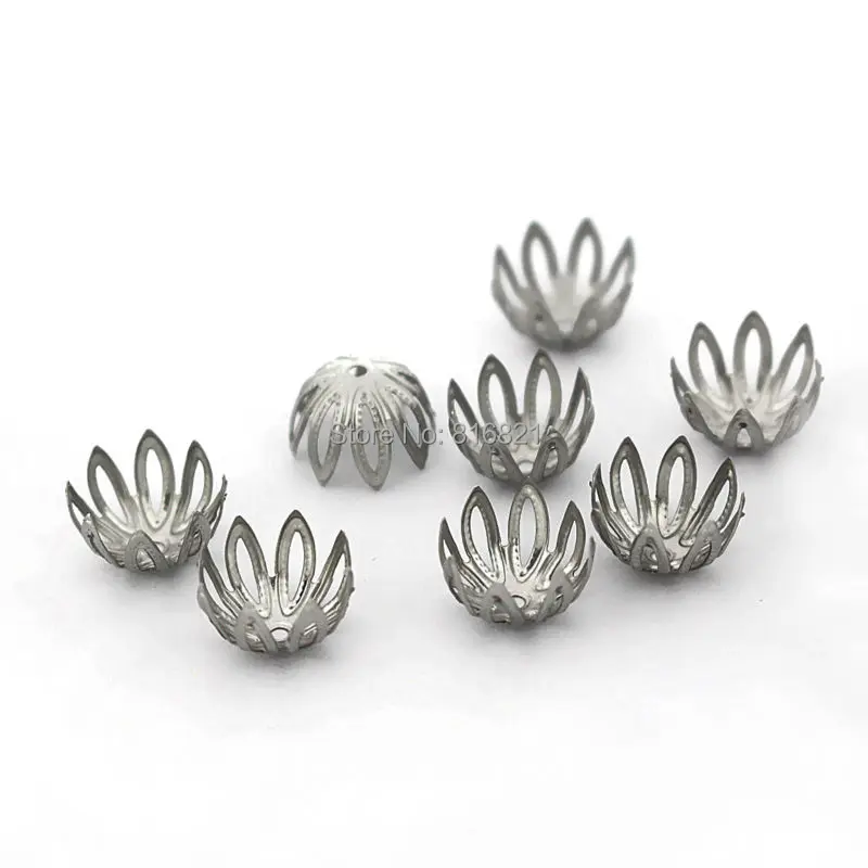 200pcs 7.5x11.5mm Stainless Steel Filigree Hollow Flower Bead Cap 8 Prong Legs Connector Silver tone Spacer Beads DIY Findings
200pcs 7.5x11.5mm Stainless Steel Filigree Hollow Flower Bead Cap 8 Prong Legs Connector Silver tone Spacer Beads DIY Findings