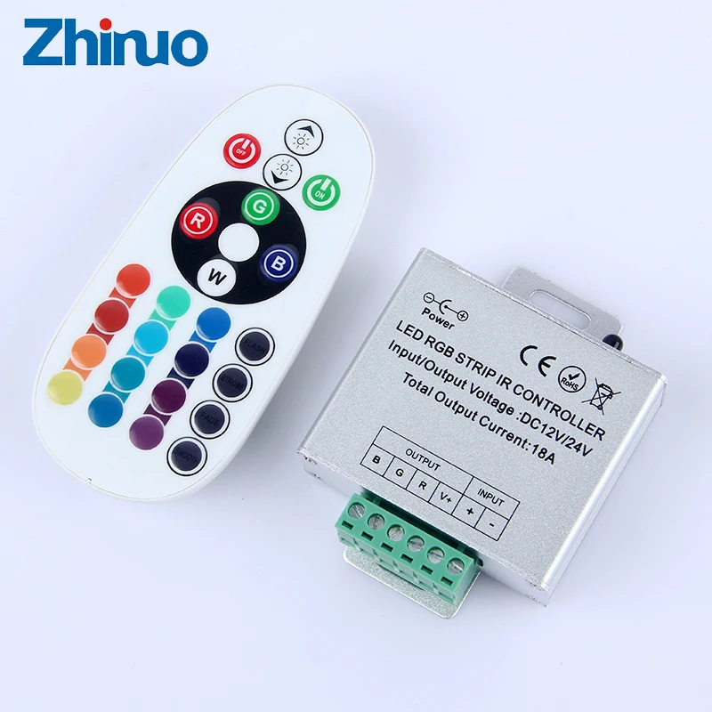 IR Controller For LED RGB Strip With Remote Control Panel DC12V 24V Connection Wire 18A 36A Neon RGB LED Strips Controllers
IR Controller For LED RGB Strip With Remote Control Panel DC12V 24V Connection Wire 18A 36A Neon RGB LED Strips Controllers