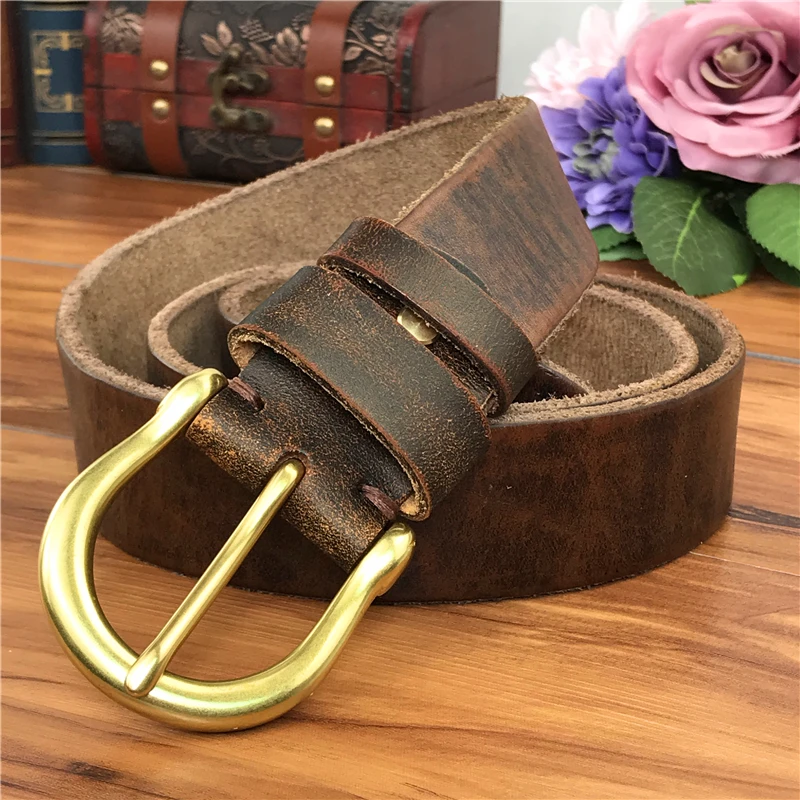 Brass Belt Buckle Men Belt Genuine Leather Belts Men Leather Vintage Cowboy Jeans Male Strap Ceinture Homme Riem MBT0004
Brass Belt Buckle Men Belt Genuine Leather Belts Men Leather Vintage Cowboy Jeans Male Strap Ceinture Homme Riem MBT0004