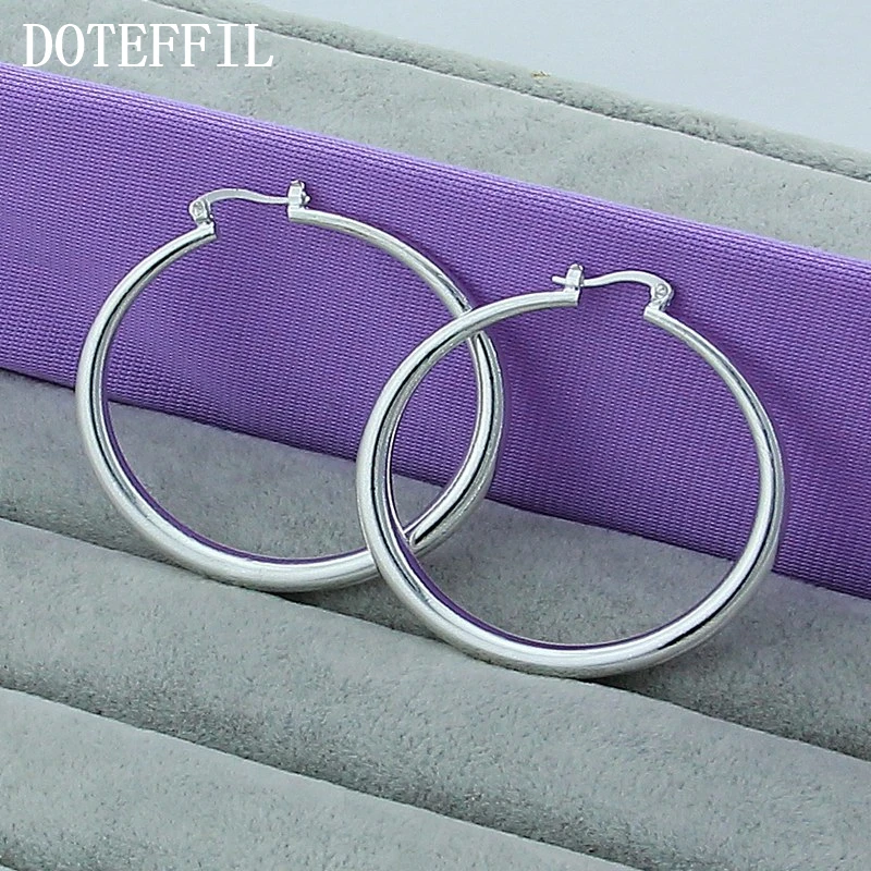 DOTEFFIL 925 Sterling Silver Solid Smooth Circle 40mm Hoop Earrings For Woman Wedding Engagement Party Fashion Charm Jewelry
DOTEFFIL 925 Sterling Silver Solid Smooth Circle 40mm Hoop Earrings For Woman Wedding Engagement Party Fashion Charm Jewelry