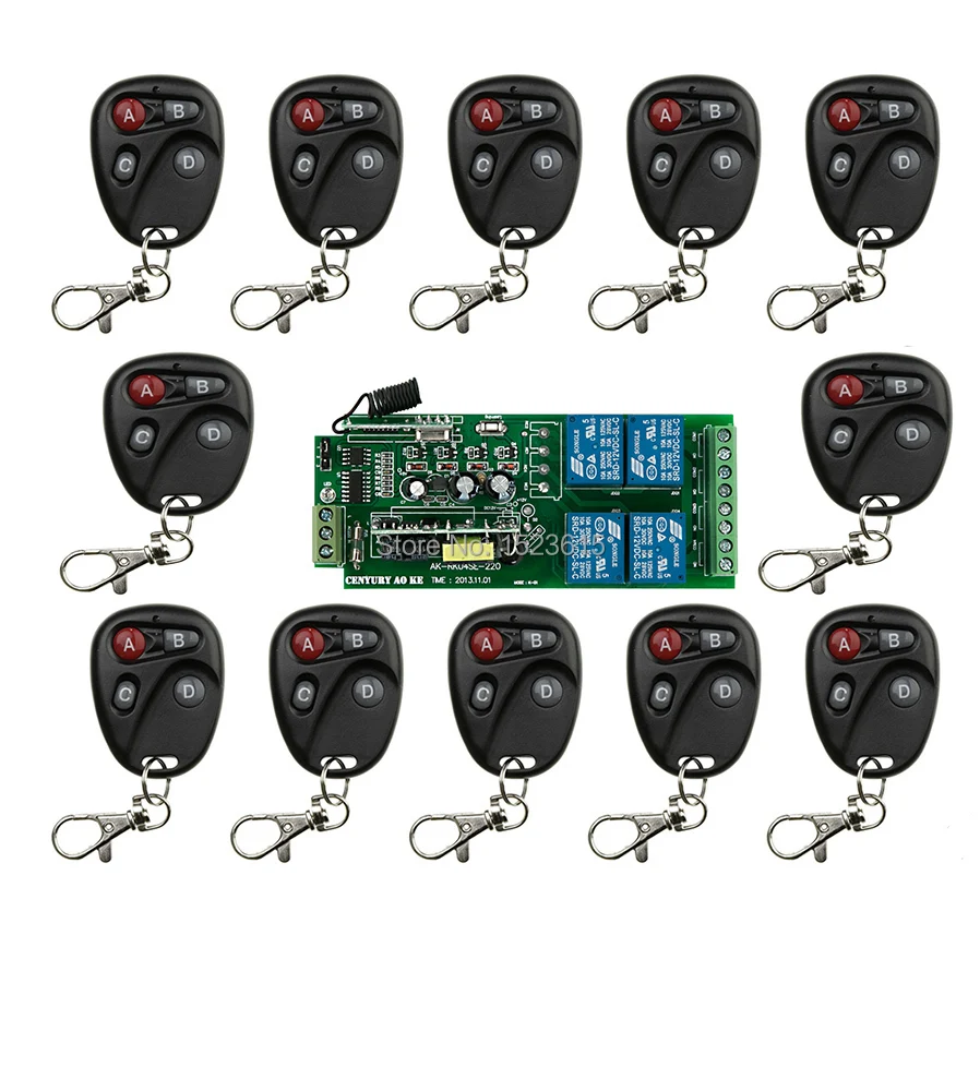 85v ~ 250V 4CH RF беспроводной пульт дистанционного управления реле системы безопасности Гаражные Двери, электрические двери и 1 x приемник 12x передатчик
85v ~ 250V 4CH RF беспроводной пульт дистанционного управления реле системы безопасности Гаражные Двери, электрические двери и 1 x приемник 12x передатчик