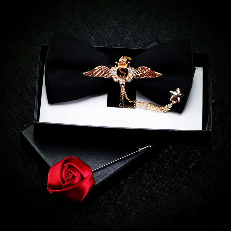 Free shipping casual men's original fashion male man Dress Black Double Bow Tie Metal Wings Host British Fashion Bow Wine Red
Free shipping casual men's original fashion male man Dress Black Double Bow Tie Metal Wings Host British Fashion Bow Wine Red
