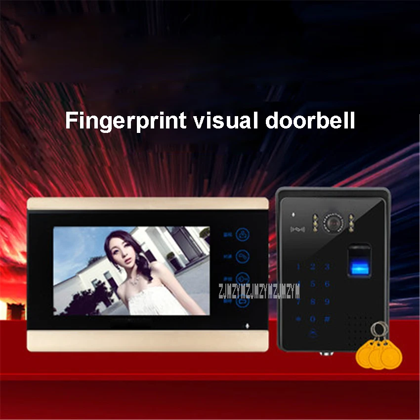 7-inch Screen Fingerprint Password Wired Video Doorbell Intercom Video Door Phone Home Door Video System TK-801C+813C 100-240V
7-inch Screen Fingerprint Password Wired Video Doorbell Intercom Video Door Phone Home Door Video System TK-801C+813C 100-240V