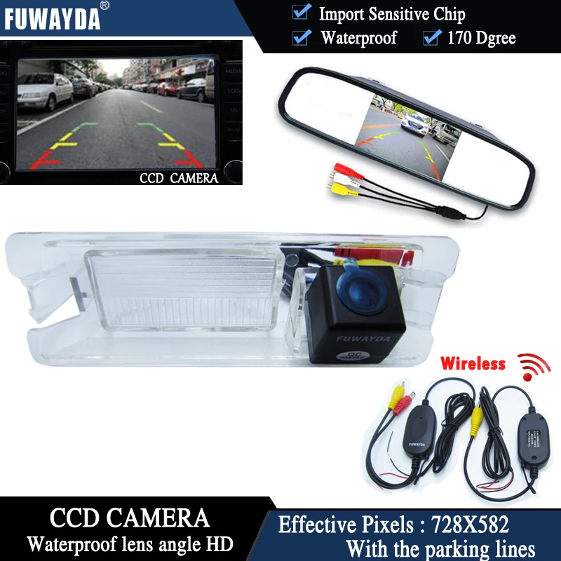 FUWAYDA Wireless Color CCD Chip Car Rear View Camera for Nissan March Renault Logan Sandero+4.3 Inch rearview Mirror Monitor
FUWAYDA Wireless Color CCD Chip Car Rear View Camera for Nissan March Renault Logan Sandero+4.3 Inch rearview Mirror Monitor