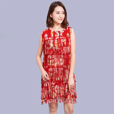 HOT SELLING Miyake medium-long tassel pleated dress sleeveless o-neck one-piece dress IN STOCK
HOT SELLING Miyake medium-long tassel pleated dress sleeveless o-neck one-piece dress IN STOCK