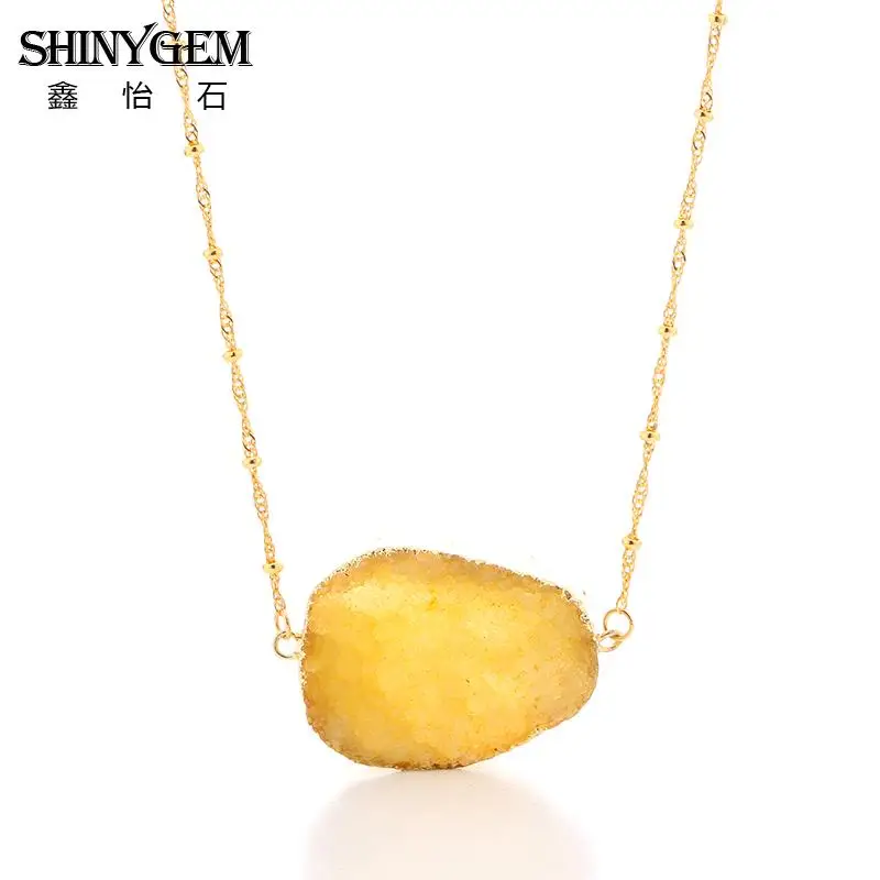 SHINYGEM Natural Stone Handcrafted Chain Druzy Necklace Pendant with Hematite for Women Hot Style 1 Piece
SHINYGEM Natural Stone Handcrafted Chain Druzy Necklace Pendant with Hematite for Women Hot Style 1 Piece