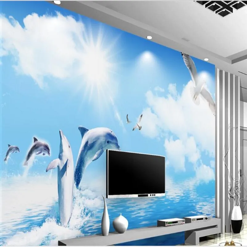 wellyu Custom large fresco dolphins out of the water lovers symbol of love TV backdrop wallpape papel de parede para quarto
wellyu Custom large fresco dolphins out of the water lovers symbol of love TV backdrop wallpape papel de parede para quarto