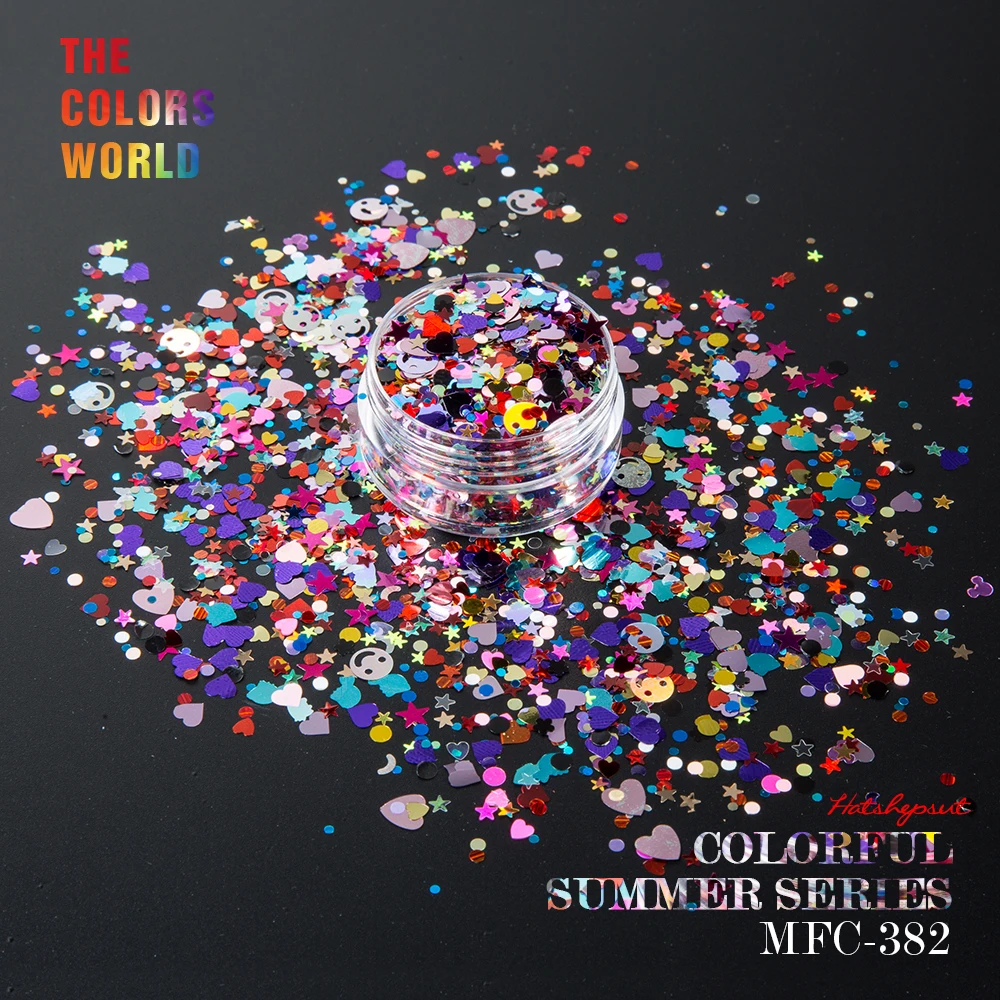 Summer colorful series Mix Shape Mix Colors nail glitter sequins for nail art decorations makeup facepainting nail polish DIY
Summer colorful series Mix Shape Mix Colors nail glitter sequins for nail art decorations makeup facepainting nail polish DIY