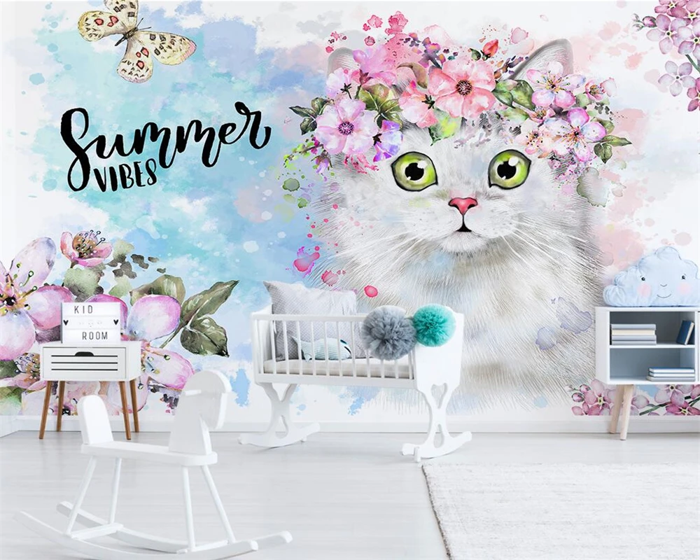 Beibehang Custom wallpaper Nordic Simple Flower Kitty Children's Room Decoration Background Living room Bedroom 3d wallpaper
Beibehang Custom wallpaper Nordic Simple Flower Kitty Children's Room Decoration Background Living room Bedroom 3d wallpaper