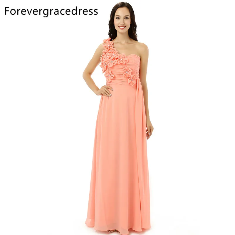 Forevergracedress Coral Color Bridesmaid Dress New One Shoulder Flowers Chiffon Long With Lace Up Wedding Party Gown Plus Size
Forevergracedress Coral Color Bridesmaid Dress New One Shoulder Flowers Chiffon Long With Lace Up Wedding Party Gown Plus Size