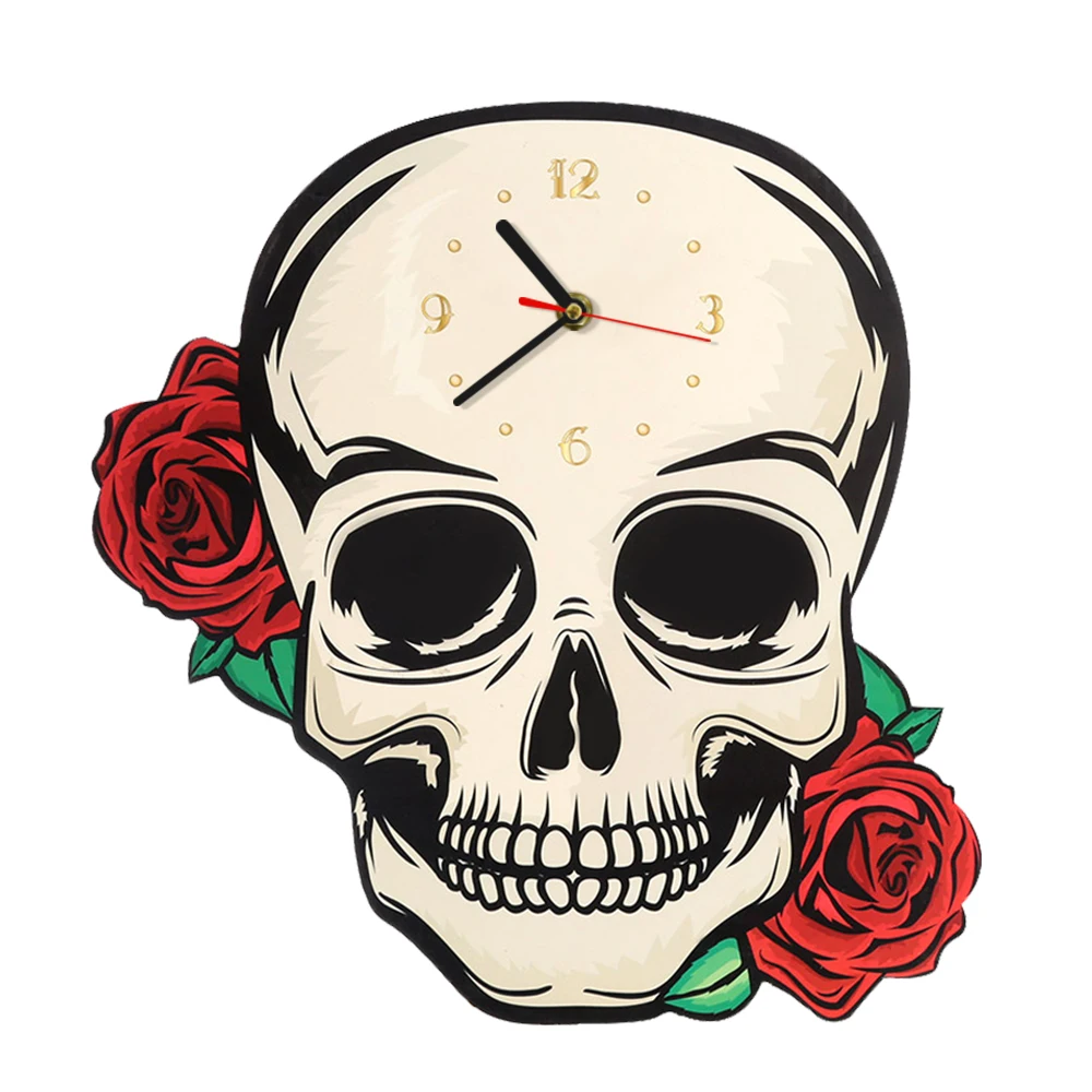 Decorative Fantasy Skull with Red Roses Shaped Wall Clock Skull Head Clock Halloween Hanging Horror Wall Art Modern Wall Watch
Decorative Fantasy Skull with Red Roses Shaped Wall Clock Skull Head Clock Halloween Hanging Horror Wall Art Modern Wall Watch