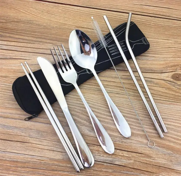 100sets Portable Flatware Set Reusable Stainless Steel Fork, Knife, Spoon, Chopsticks, Juice Straw and Cleaning Brush SN1115
100sets Portable Flatware Set Reusable Stainless Steel Fork, Knife, Spoon, Chopsticks, Juice Straw and Cleaning Brush SN1115