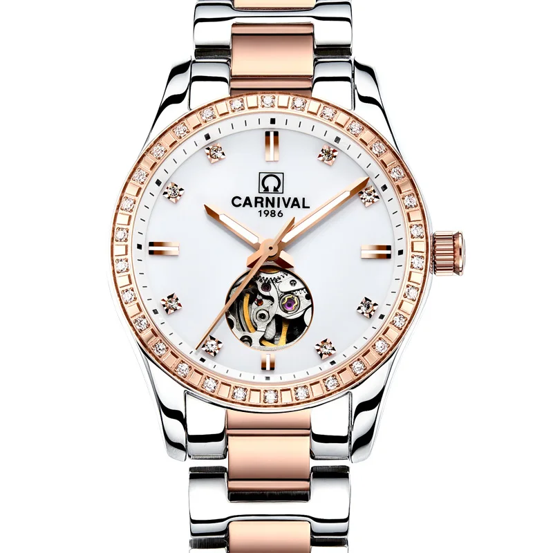 Skeleton Watch Women CARNIVAL Tourbillon Automatic Women Watches luxury Waterproof Sapphire HD Luminous Ladies Watch With Stones
Skeleton Watch Women CARNIVAL Tourbillon Automatic Women Watches luxury Waterproof Sapphire HD Luminous Ladies Watch With Stones