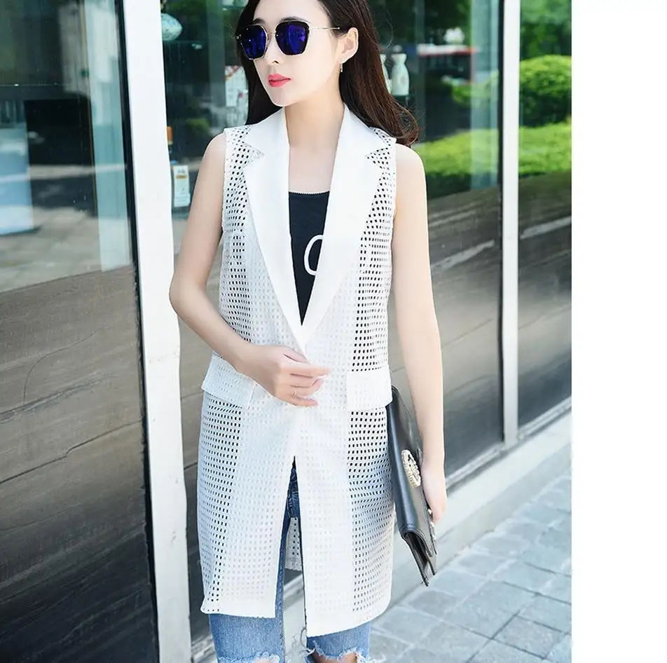 Women white black long vest coat Europen style waistcoat sleeveless jacket Office Lady Elegant Long Outerwear Casual brand
Women white black long vest coat Europen style waistcoat sleeveless jacket Office Lady Elegant Long Outerwear Casual brand
