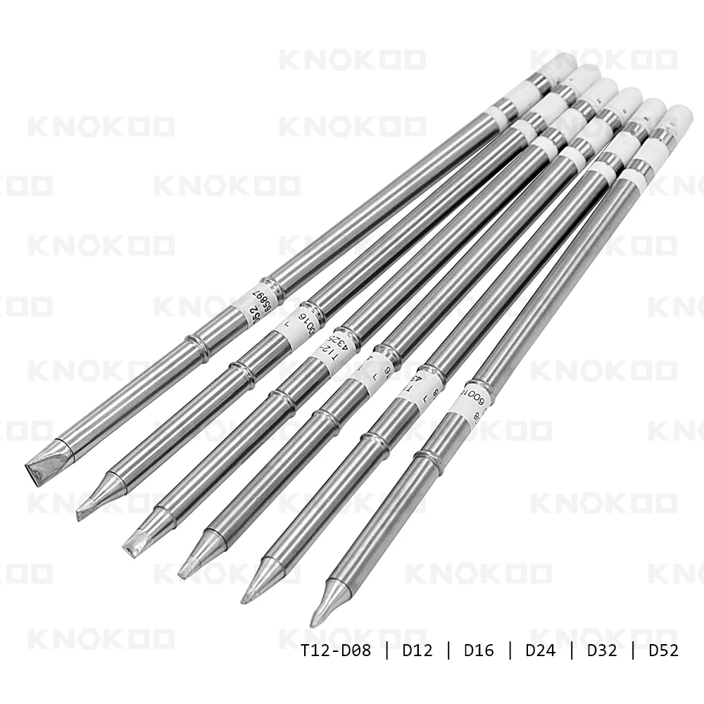KNOKOO T12 Series Solder Iron Tips D08 D12 D16 D24 D32 D52 For FX951 950D Soldering Station Welding Tips
KNOKOO T12 Series Solder Iron Tips D08 D12 D16 D24 D32 D52 For FX951 950D Soldering Station Welding Tips