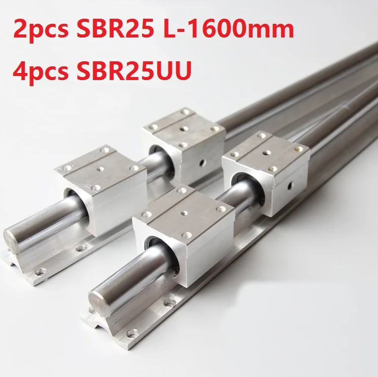 2pcs SBR25 L-1600mm support rail linear guide + 4pcs SBR25UU linear bearing blocks for CNC router parts
2pcs SBR25 L-1600mm support rail linear guide + 4pcs SBR25UU linear bearing blocks for CNC router parts
