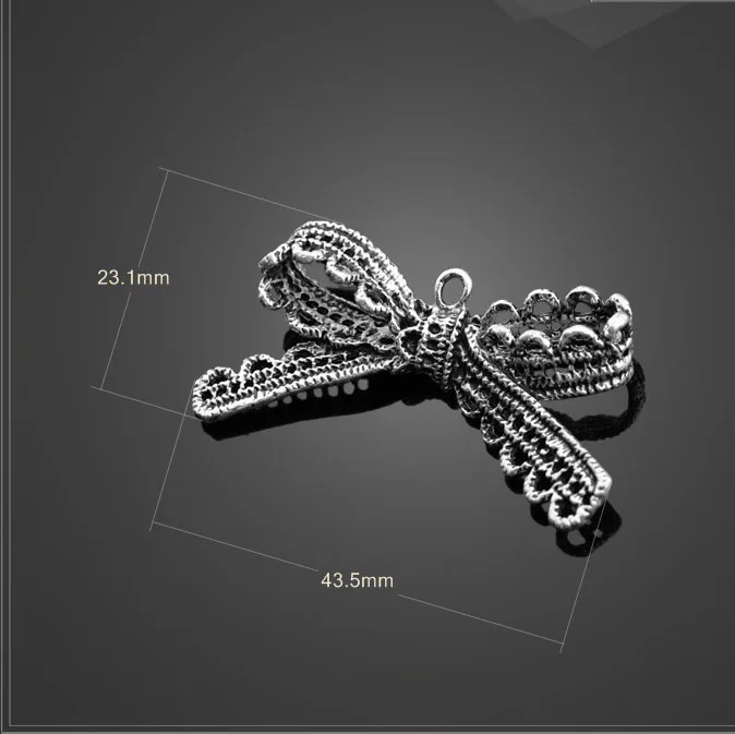High quality 4 Pieces/Lot 23.1mm*43.5mm Antique Silver Plated bowknot charm pendant Jewelry findings
High quality 4 Pieces/Lot 23.1mm*43.5mm Antique Silver Plated bowknot charm pendant Jewelry findings