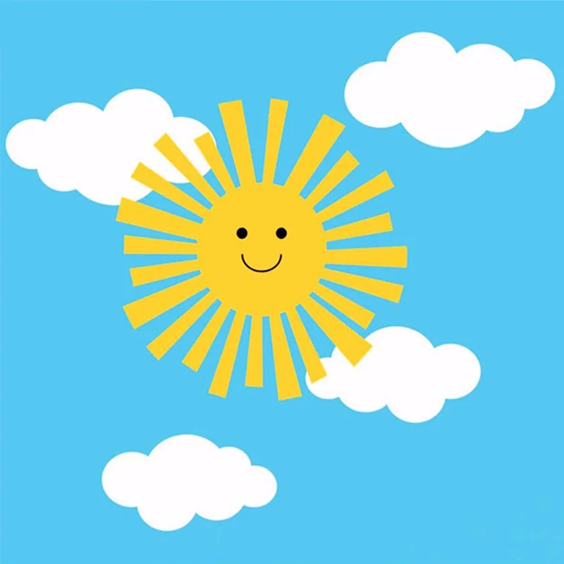 Children Room Wall Art Decal Smiley Sun And Clouds Wall Sticker For Kids Bedroom - Nursery Mural - Simple, Stylish Home Decor
Children Room Wall Art Decal Smiley Sun And Clouds Wall Sticker For Kids Bedroom - Nursery Mural - Simple, Stylish Home Decor
