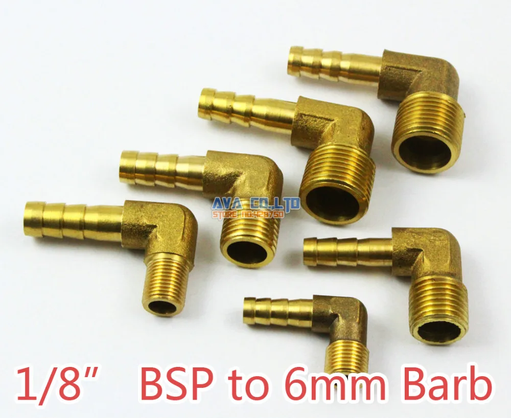 10 Pieces Brass Elbow Male 1/8" BSP to 6mm Barb Hose Tail Fitting Fuel Air Gas Water Hose Connector Coupler
10 Pieces Brass Elbow Male 1/8" BSP to 6mm Barb Hose Tail Fitting Fuel Air Gas Water Hose Connector Coupler