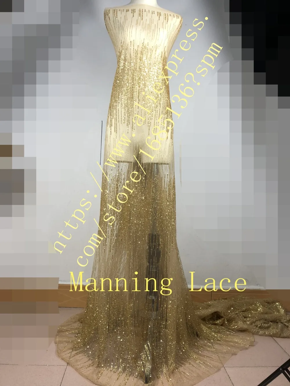 african glued glitter lace fabric Manning-88058 French tulle Bright gold lace fabric with glitter For Wedding
african glued glitter lace fabric Manning-88058 French tulle Bright gold lace fabric with glitter For Wedding