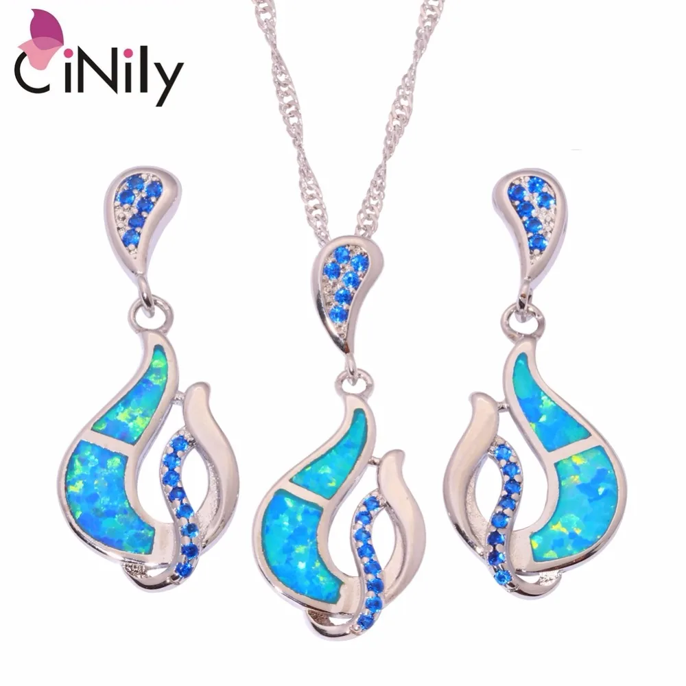 CiNily Created Blue Fire Opal Blue Zircon Silver Plated Wholesale NEW for Women Jewelry Pendant Stud Earrings Jewelry Set OT120
CiNily Created Blue Fire Opal Blue Zircon Silver Plated Wholesale NEW for Women Jewelry Pendant Stud Earrings Jewelry Set OT120