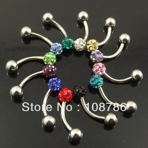 48pcs 16G Free shipping Wholesale fashion colorful Barbell Eyebrow Rings Full Crystal Ball Eye Rings Body Piercing Jewelry
48pcs 16G Free shipping Wholesale fashion colorful Barbell Eyebrow Rings Full Crystal Ball Eye Rings Body Piercing Jewelry
