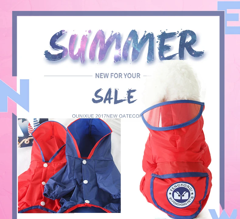 New Design Dog Raincoat With Pocket Hat Outdoor Walking Small Dog Waterproof Clothes With Cape Rainwear Rainy Day Free Shipping
New Design Dog Raincoat With Pocket Hat Outdoor Walking Small Dog Waterproof Clothes With Cape Rainwear Rainy Day Free Shipping